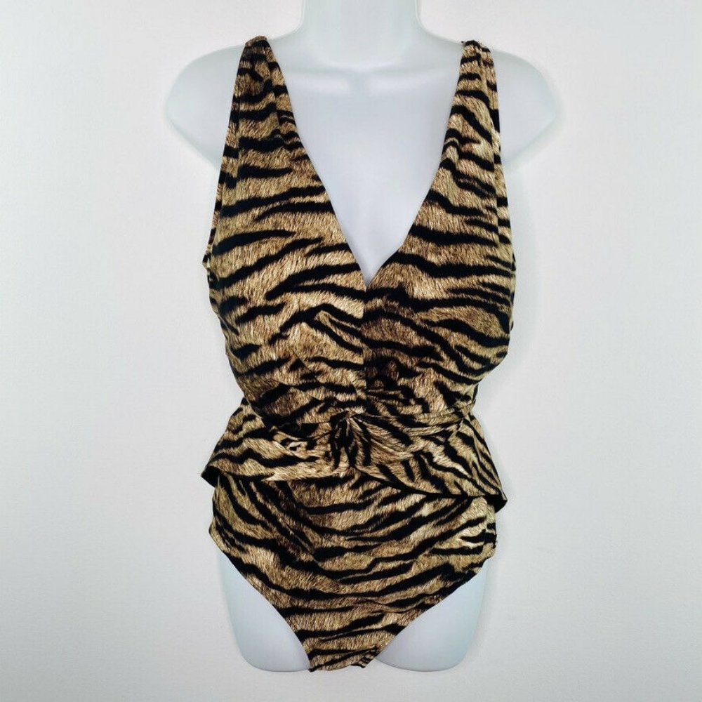 Michael Kors $108 Tiger Print Plus Size Swimsuit
